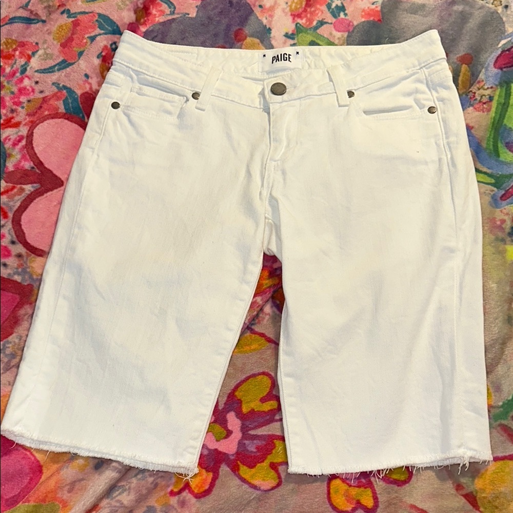 PAIGE White Jean Shorts Size 25